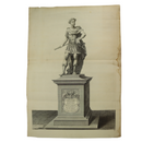 A 1685 engraving of the statue of Charles II by Gibbons for the Royal Exchange