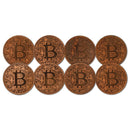 8 x 1oz Copper Bitcoins (Slight Discolouration)