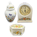 Aynsley Clock, Ginger Jar and Trinket Box