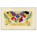 WWI Embroidered Postcard - From Your Soldier Boy (Patrotic Butterfly)