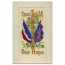 WWI Embroidered Postcard - Faith / Hope