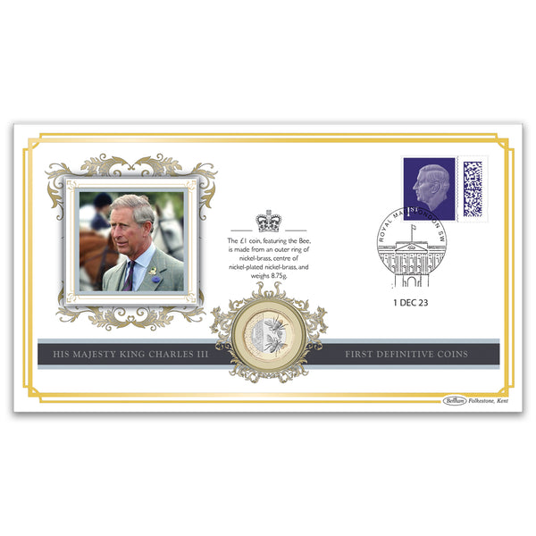 King Charles III First Definitive Coins Special Coin Cover - £1