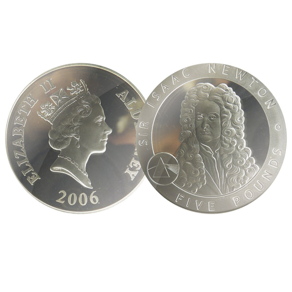 2006 Alderney Silver proof Isaac Newton £5 CBN1088