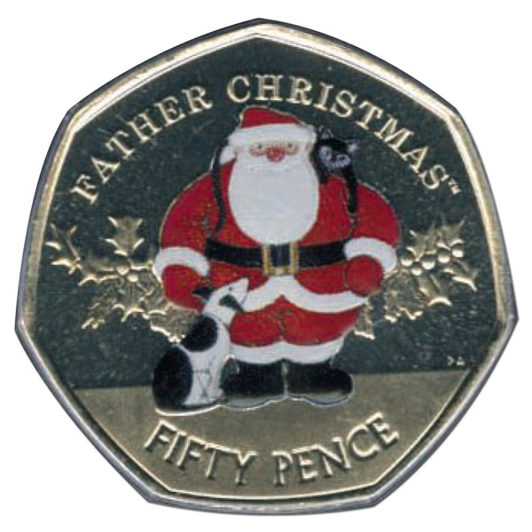 2019 Gibraltar Colourised Father Christmas 50p CBN936