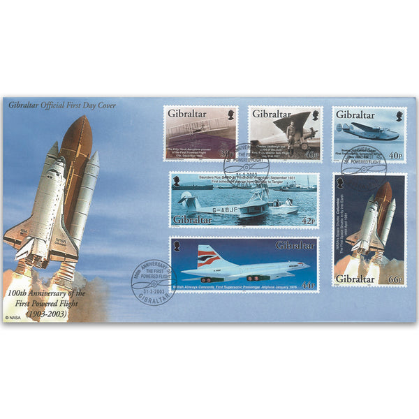 2003 Gibraltar Anniversary of Powered Flight FDC CONC018