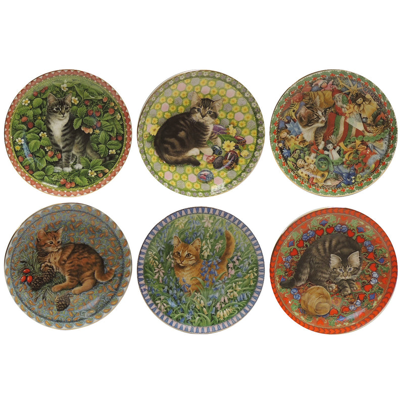 Six Lesley Anne Ivory Cat Plates CXG0666