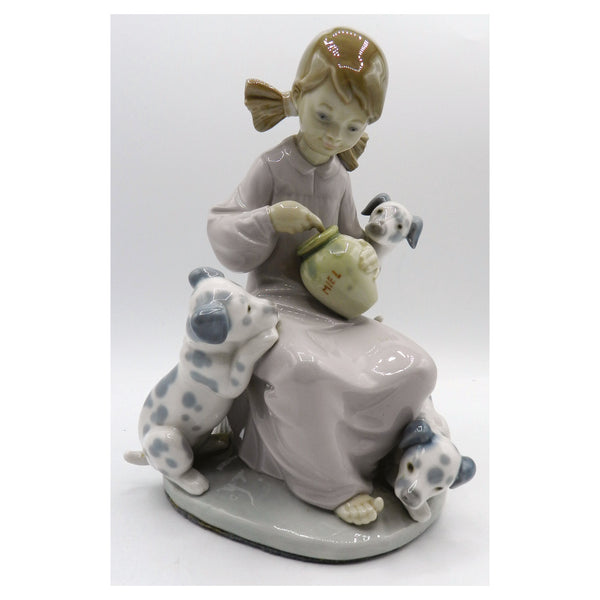Lladro Honey Lickers Girl With Dalmation Puppies 1248