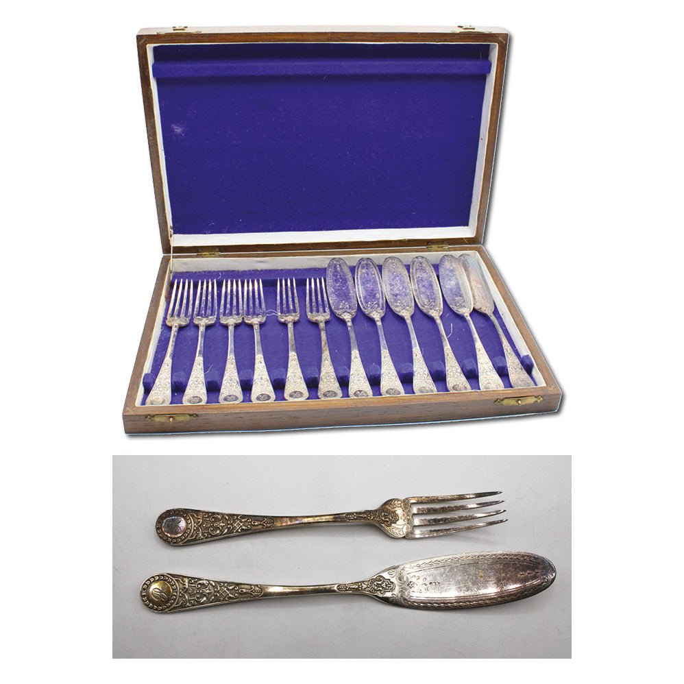 Boxed Set of Fish Knives Forks