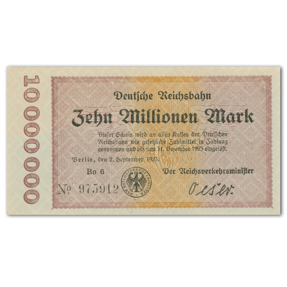 Ten Million Mark Deutsche Reichsbank Note 1923