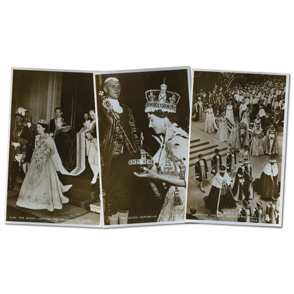 9 Queen Elizabeth II Coronation Postcards CXX0441