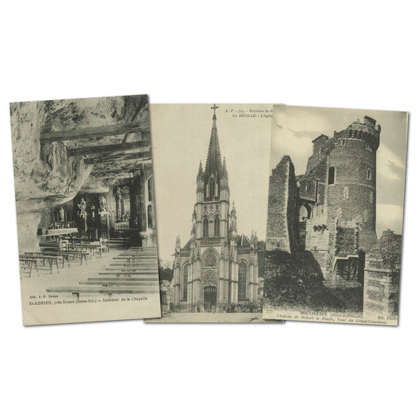 17 vintage French WWI  Rouens bomb damage postcards CXX0464A