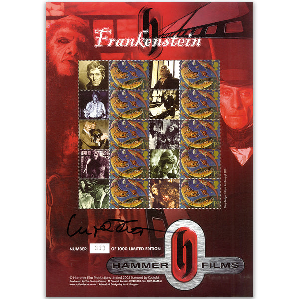 Hammer Frankenstein Horror Films GB Customised Stamp Sheet - Signed I. Pitt GBS0022S