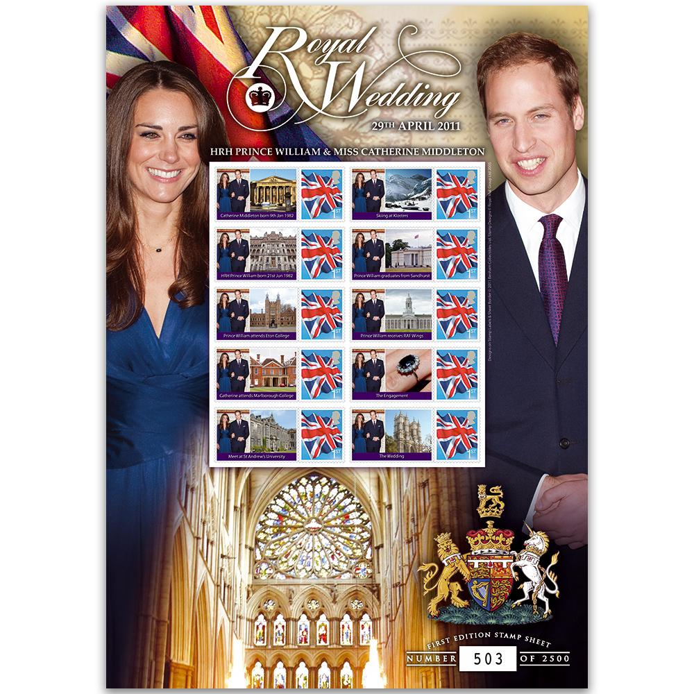 GB　Royal　Wedding　Sheet　Customised　Stamp
