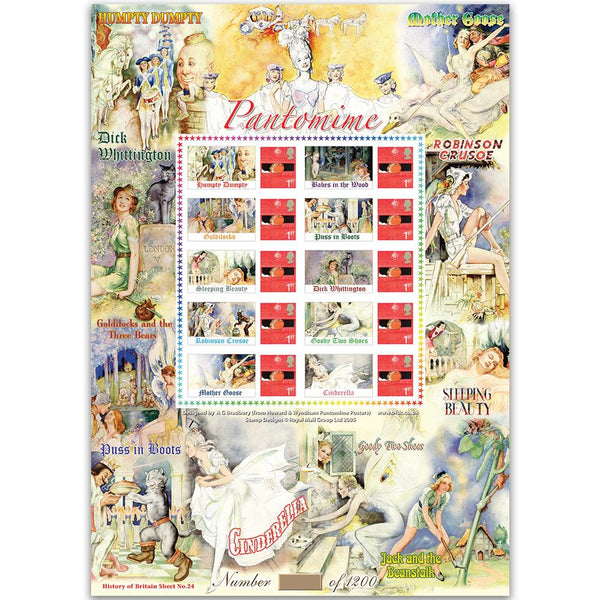 Pantomimes GB Customised Stamp Sheet - HoB 24 GBS0163