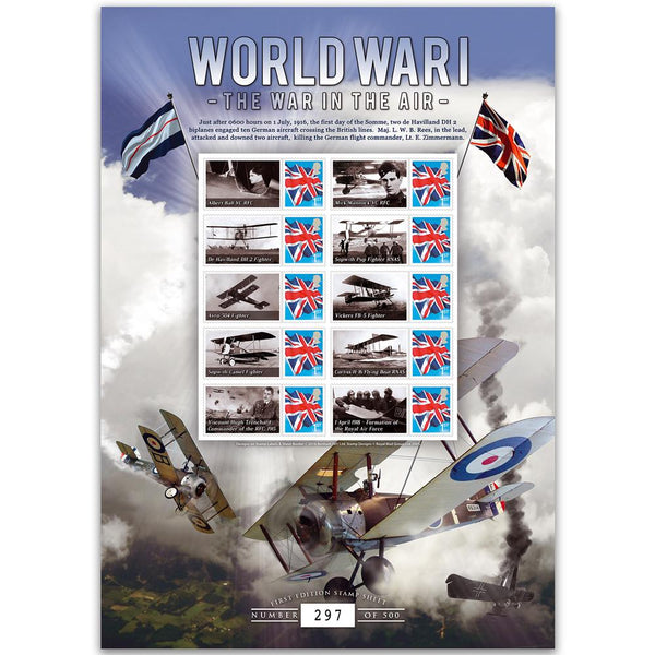 2016 WW1 Customised Stamp Sheet - 'The War in the Air' GBS0258