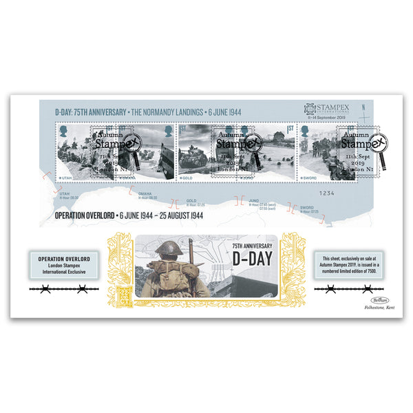 2019 Special Stampex Overprint D-Day Souvenir Sheet Cover