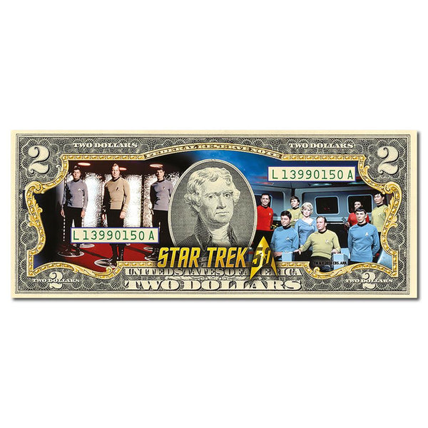 Star Trek Crew Colourised $2 Bill NBM1682