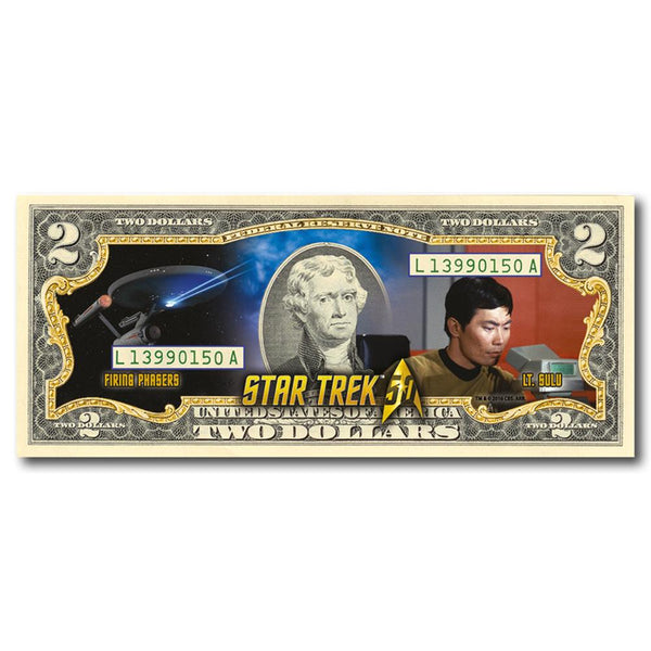 Star Trek Sulu Colourised $2 Bill NBM1687