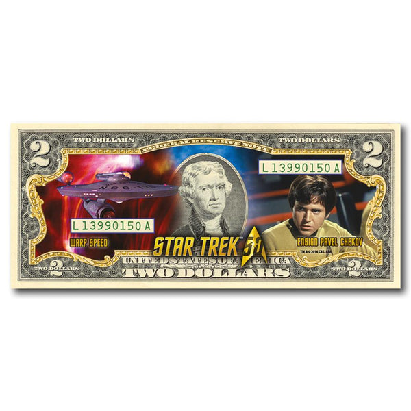 Star Trek Chekov Colourised $2 Bill NBM1688