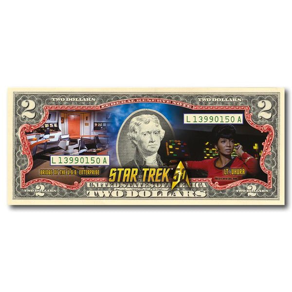 Star Trek Uhura Colourised $2 Bill NBM1689