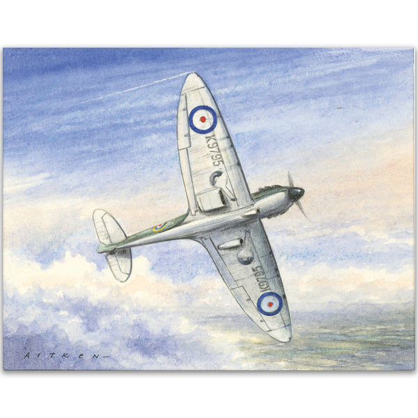 Spitfire 19 sqn.  artwork by Kenneth C Aitken OBA0030