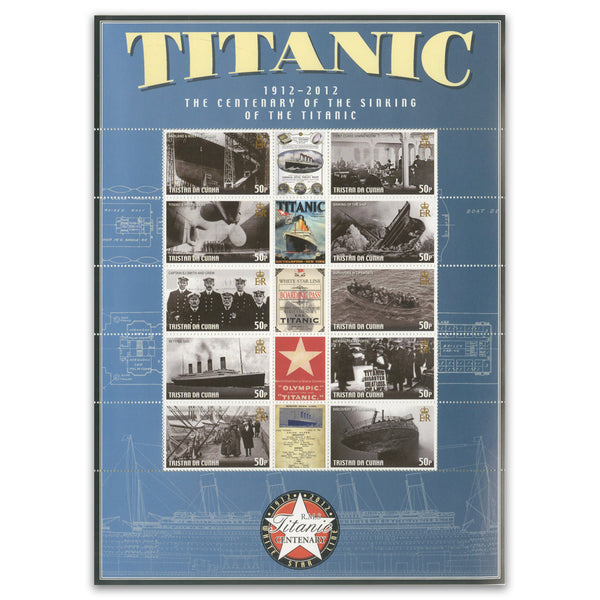 2012 Tristan da Cunha Titanic 10v sheetlet