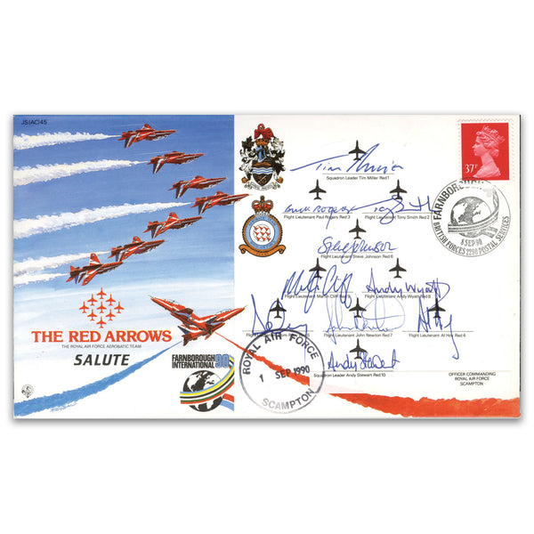 1990 The Red Arrows Special Cover Signed Pilots