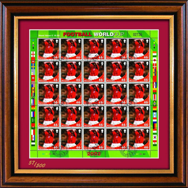 2002 World Cup Stamp Sheet - Owen - Framed SD181