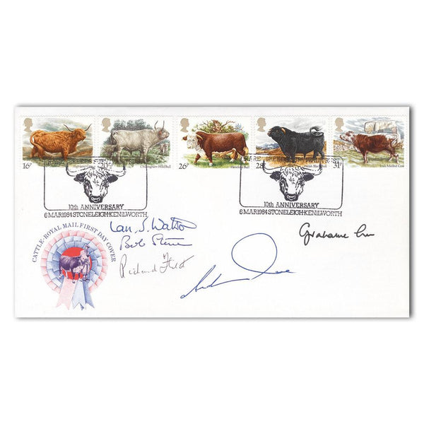 1989 British Cattle - Signed by 5 - Rare Breeds H/S SIGE0163