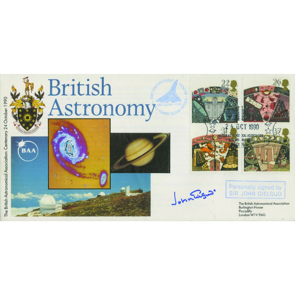1990 British Astronomy. Signed by John Gielgud. SIGE0550