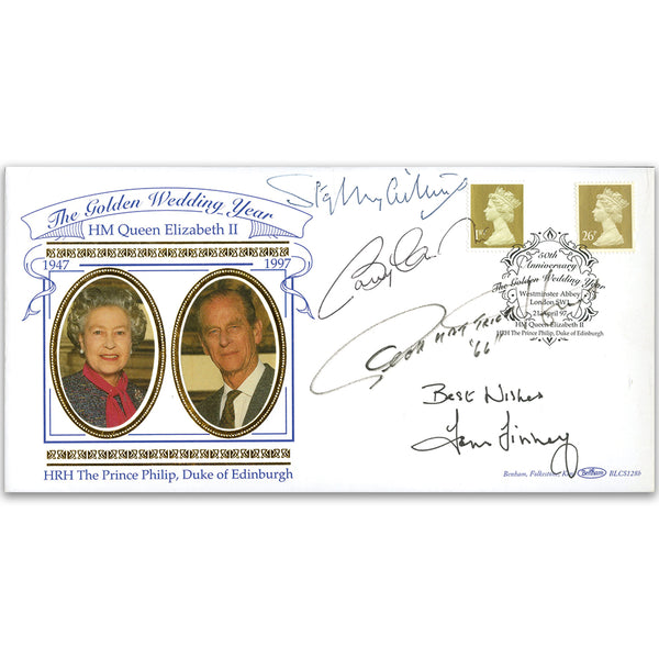 1997 Golden Wedding - Signed Stanley Matthews, Hurst, Finney & B Charlton SIGF0075