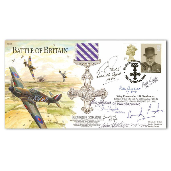2000 Duxford BoB Flying Cross - Signed by 8 BoB Pilots and Crew SIGM0210