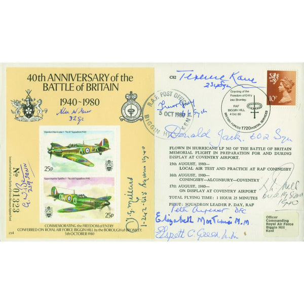 1980 BoB 40th - Signed by 10 Pilots, Crew & RAFF of BoB SIGM0233