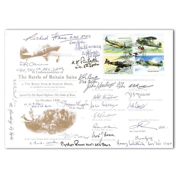 1998 Battle of Britain - Suite at Royal Star - Signed by 26 BoB Pilots & Crew SIGM0242