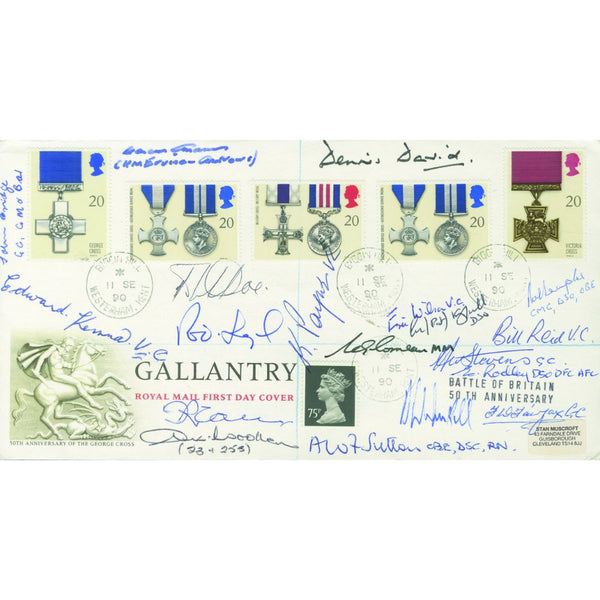 1990 Gallantry - Signed by 19 WWII Pilot & Crew Members SIGM0245