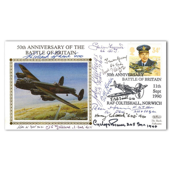 1990 Battle of Britain 50th - Signed by 13 WWII BoB Pilots and Crew Members SIGM0258
