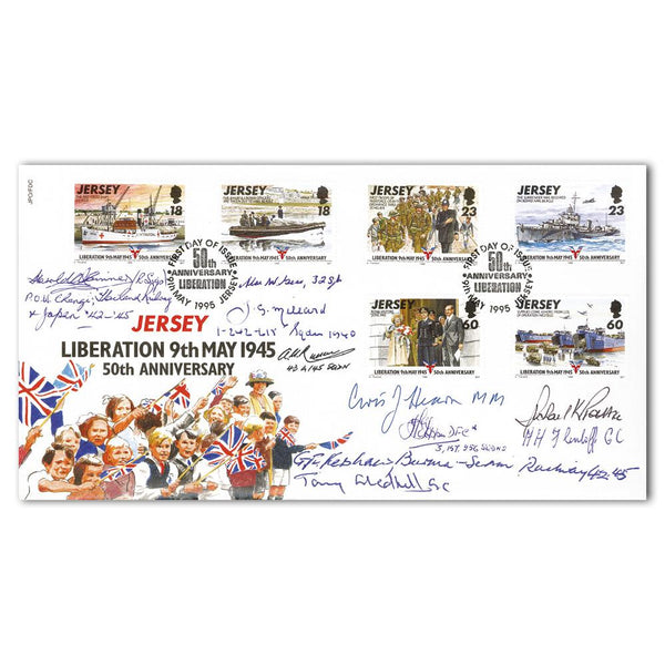 1995 Jersey Liberation 50th - Signed by 9 Battle of Britain Pilots SIGM0265