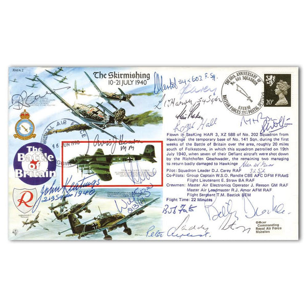 1990 Battle of Skirmishing - Signed by 16 Battle of Britain Pilots, Crew and WAAF SIGM0278