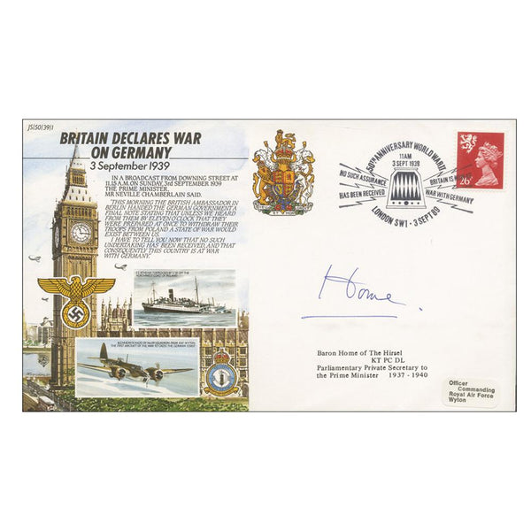 1989 Britain Declares War on Germany - Signed by Baron Home SIGP0121