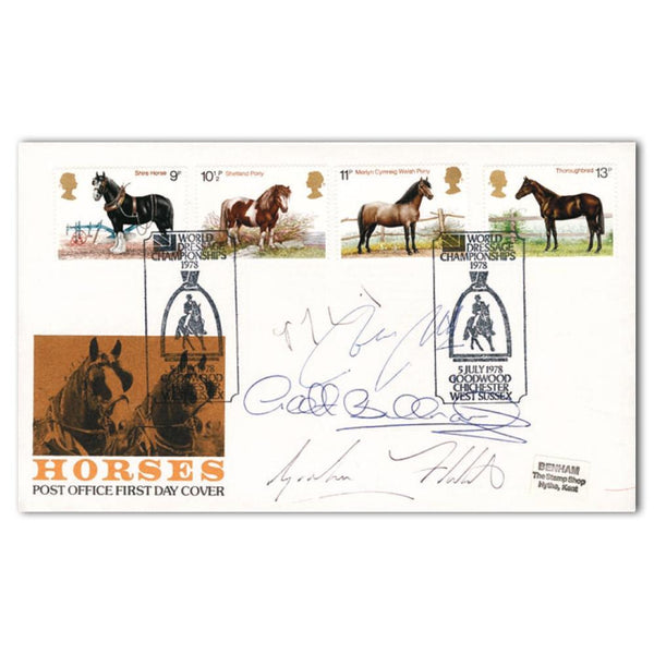 1978 Horses Post Office Cover - Signed by 4 SIGS0025