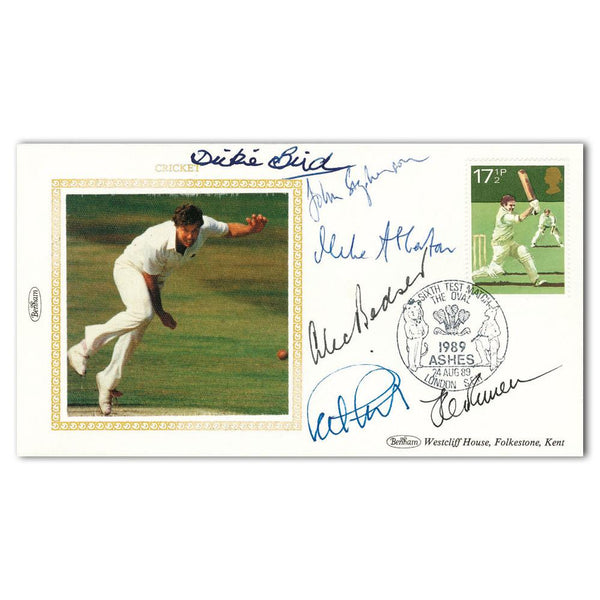 1989 Ashes - Signed by Alec Bedser, Atherton, Bird, Gooch & 2 Others SIGS0148