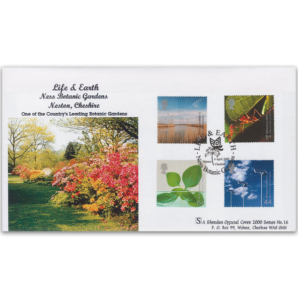 2000 Botanical Label Sheridan official, Ness Botanic Gardens handstamp. TX0004