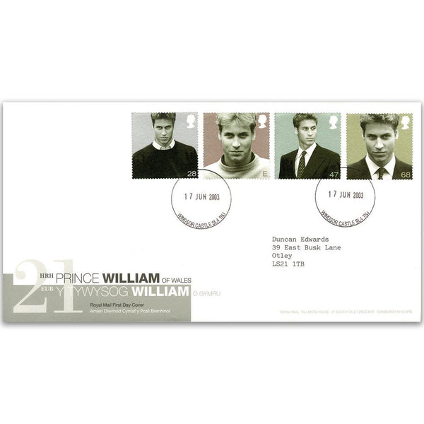 2003 Prince William - Windsor CDS - Typed Address TX0306H