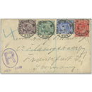 1902 1/2d - 6d on one cover TX190206