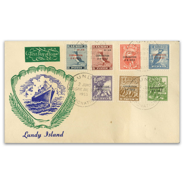 1953 Coronation Lundy Island illustrated, unaddressed