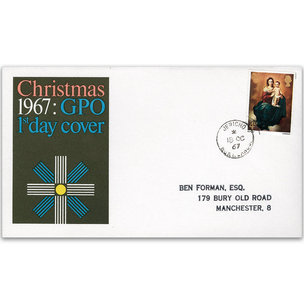 1967 Christmas GPO First Day Cover - Jericho CDS TX6710B