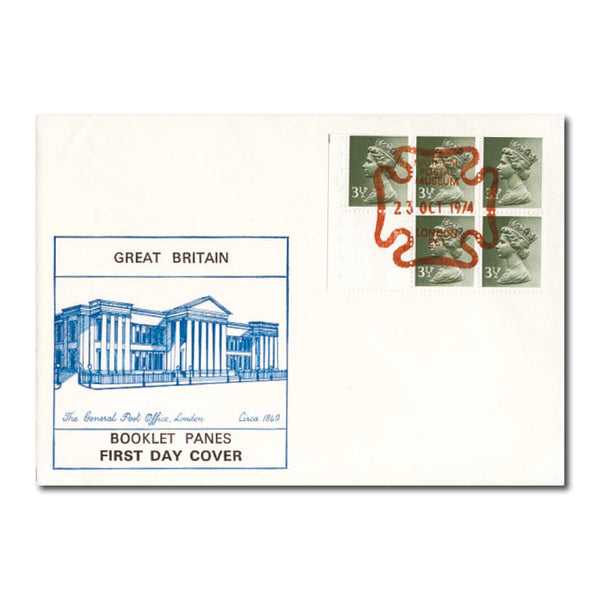 1974 3p Booklet Pane - National Postal Museum Handstamp TX7410H