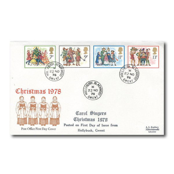 1978 Christmas - Hollybush CDS - Carol Singers Cachet TX7811A