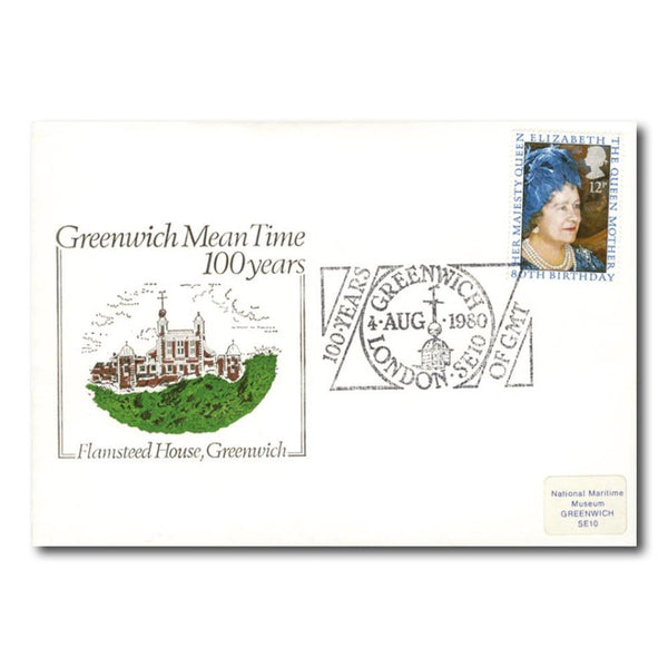 1980 Queen Mother, Greenwich Mean Time Official - Greenwich Handstamp TX8008A