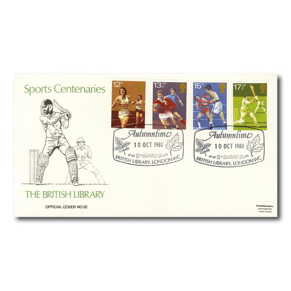 1980 Sports - British Library - Autumntime, London WC handstamp TX8010E